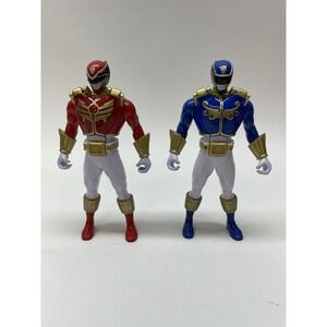 Power Rangers Super Megaforce Blue & Red Ranger 2 Figure Lot Bandai 2013